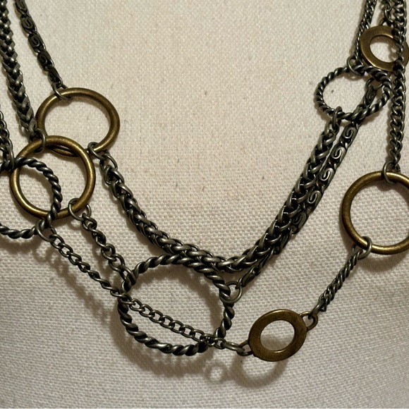 Vintage Park Lane unique multi layered circle link Necklace - Picture 11 of 12